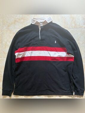 Vintage Ralph Lauren Striped Rugby Shirt Sz XL